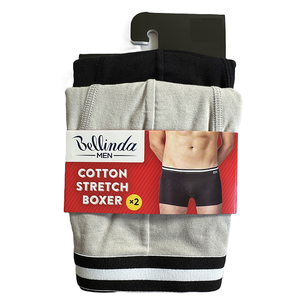 Bellinda COTTON STRETCH BOXER 2x - Double pack of cotton boxer shorts - black - gray